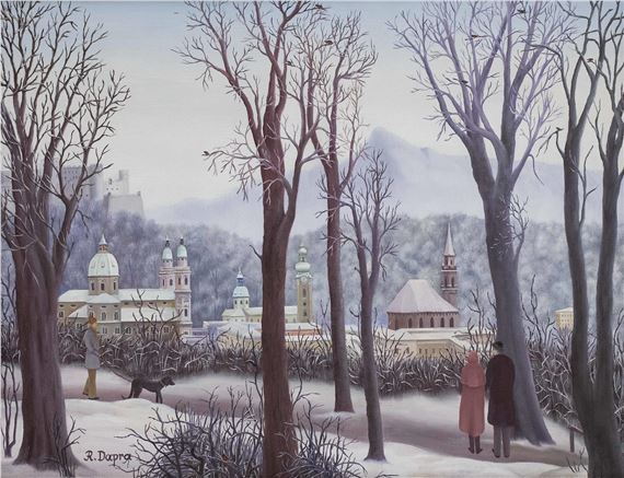 Blick vom Kapuzinerberg auf die Salzburger Altstadt im Winter by Regine Dapra