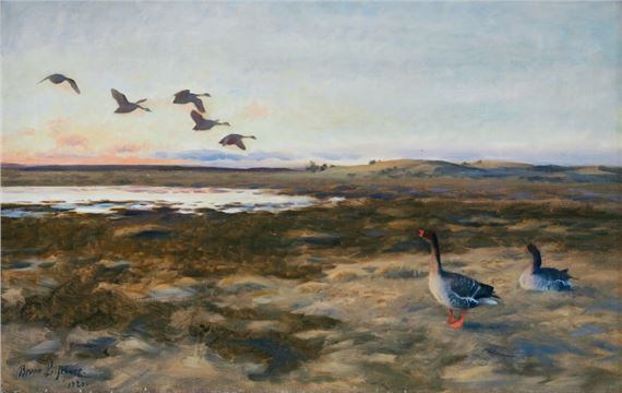 Sädgäss by Bruno Liljefors, 1926