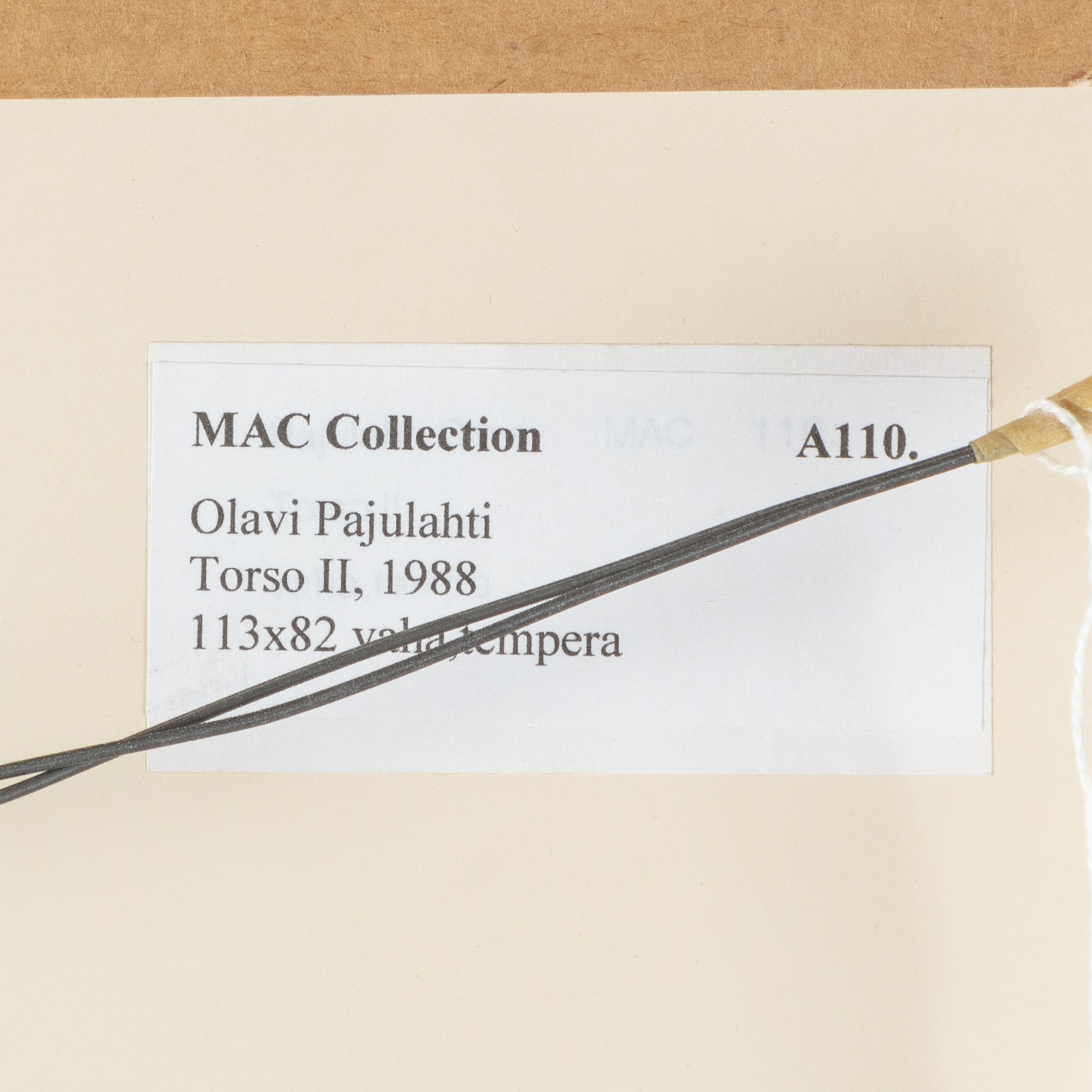 Artwork by Olavi Pajulahti, Suuri selkä, Made of mixed media