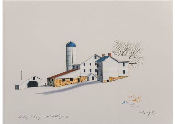 Working Drawing - Outbuilding VI by William Dunlap, 1988