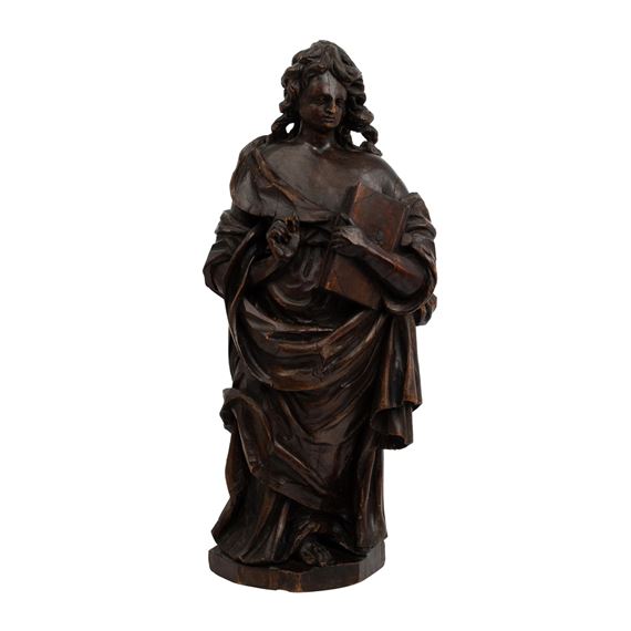 BAROQUE CARVED FIGURE OF THE SAINT JOHN EVANGELIST by German School, 18th Century, 18th century