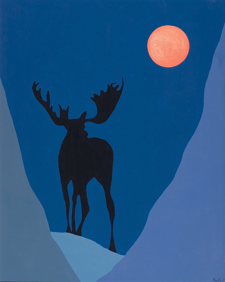 Artwork by Charles Pachter, Moose Lunar II, Made of acrylic on canvas