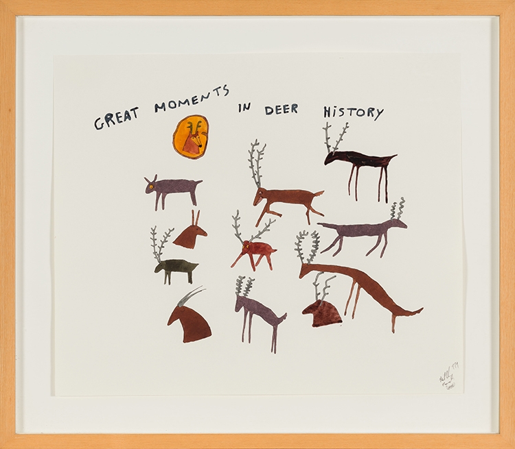 Artwork by Neil Farber, Great Moments in Deer History, Made of ink and watercolour on paper