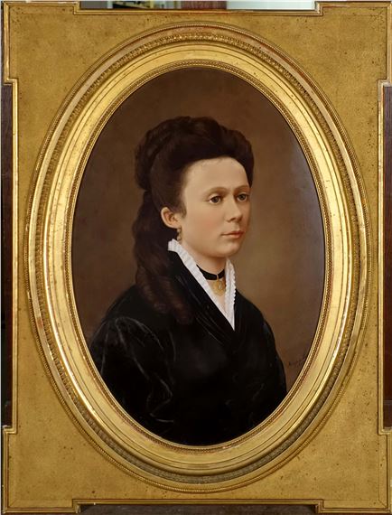 Portrait de femme et portrait d'homme by Angèle de Lagarde, 1875