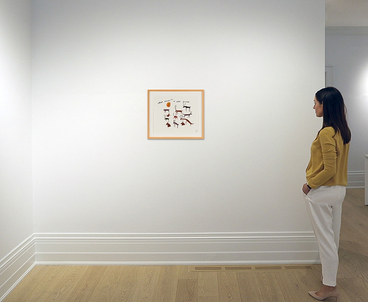 Artwork by Neil Farber, Great Moments in Deer History, Made of ink and watercolour on paper