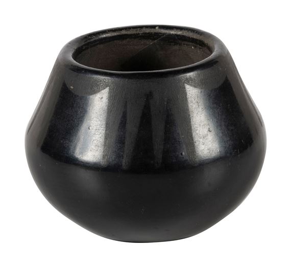 Black-on-black Pottery Jar by Maria Montoya Martinez, Santana Roybal Martinez, 1943-1956
