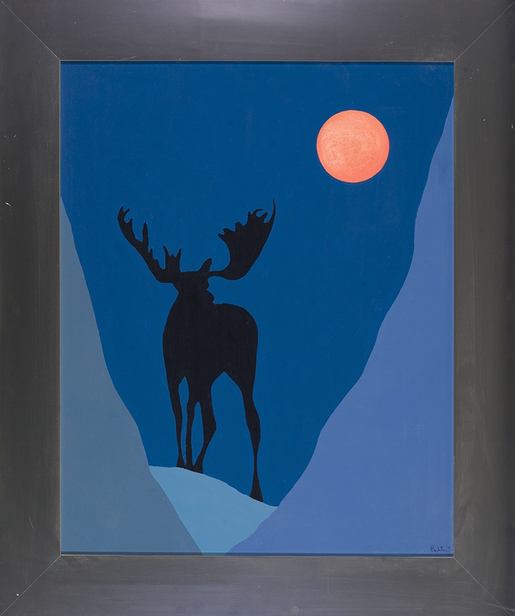 Artwork by Charles Pachter, Moose Lunar II, Made of acrylic on canvas