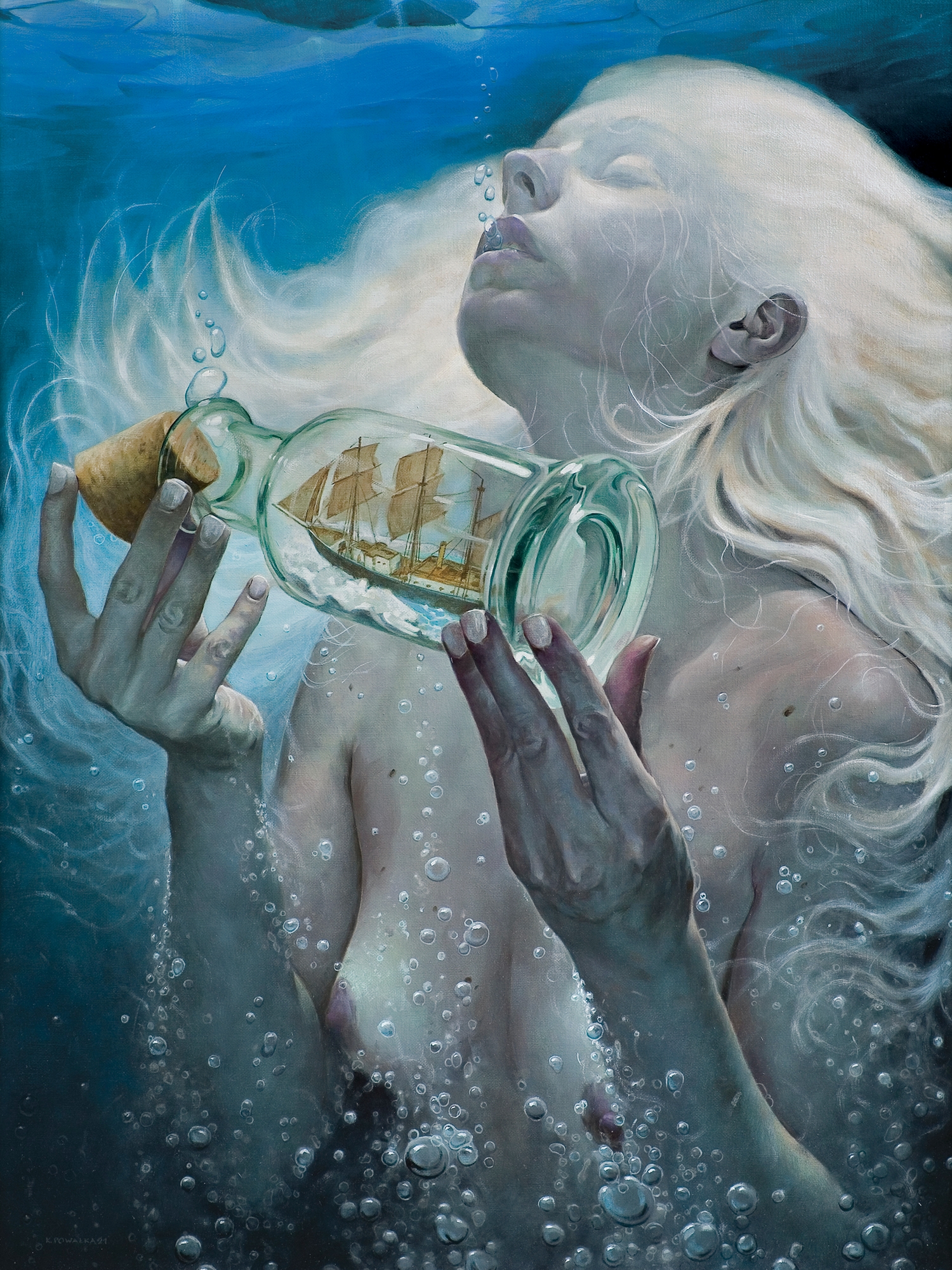 Artwork by Krzysztof Powalka, IN YOUR HANDS, Made of oil, canvas