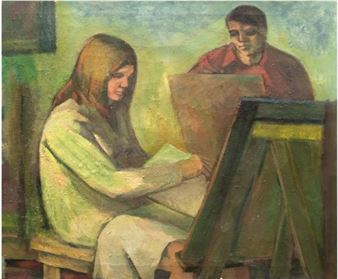 Im Atelier - Waldemar Krämer