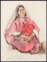 Jeune berbère assise by Adrien Jean Le Mayeur de Merprés