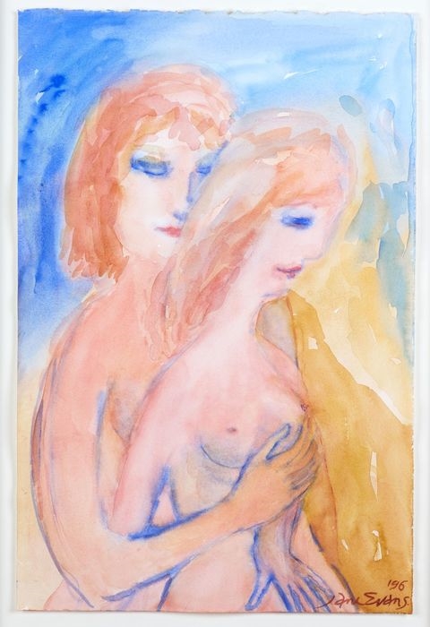 Artwork by Jane Evans, Lovers, Made of watercolour on paper