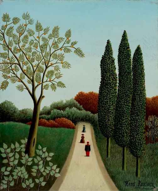 Artwork by Henri Rousseau, Montsouris Park, circa 1906, Made of Oil on canvas