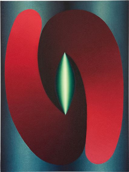 Linked Lingam in Red and Blue by Loie Hollowell, Executed in 2015