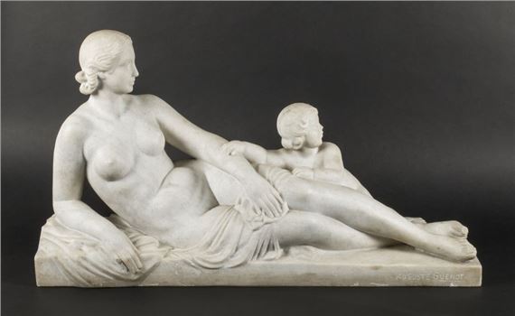 Bather and child by Auguste Guenot