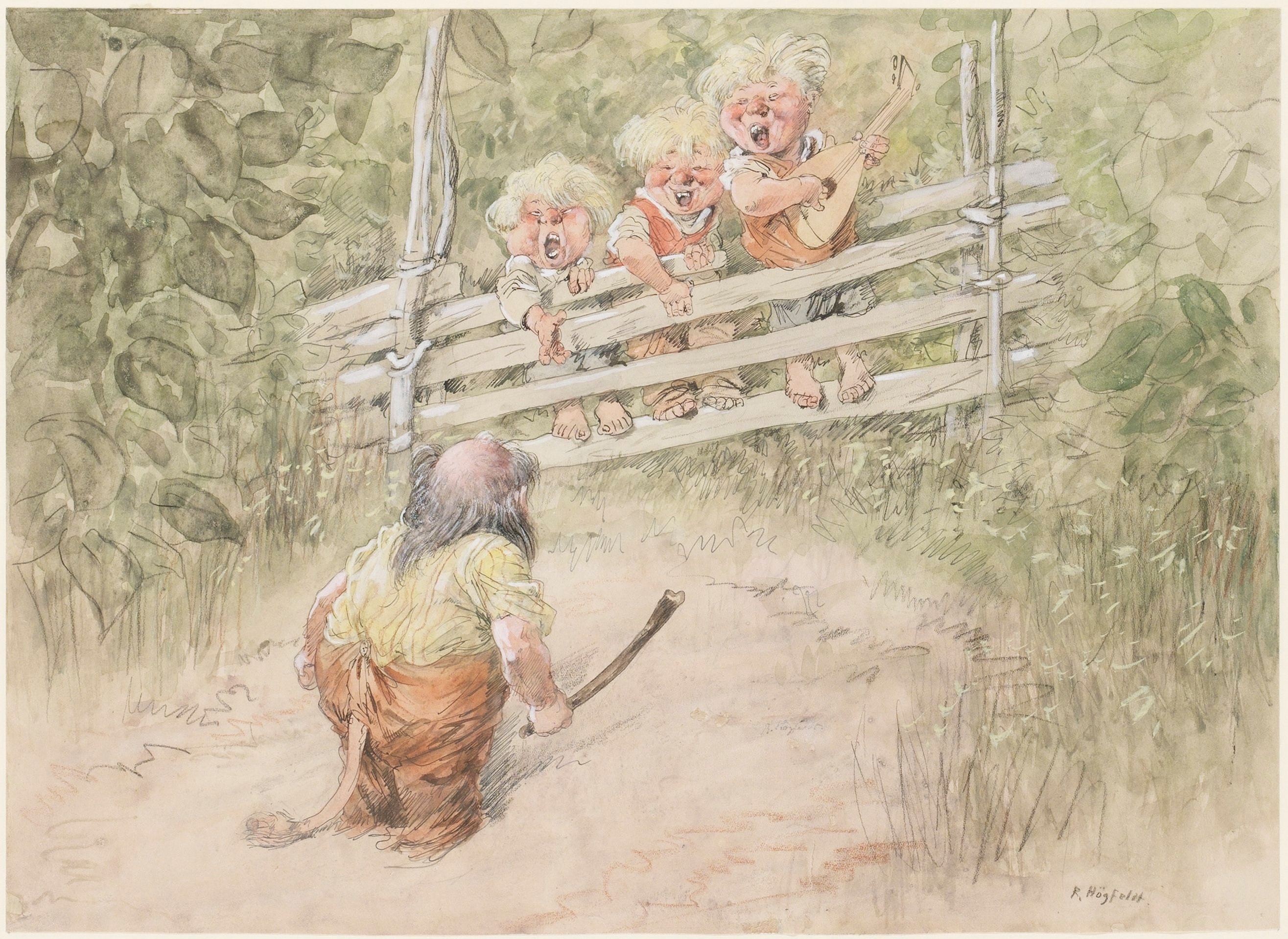 Artwork by Robert Högfeldt, Kören på gärdsgården