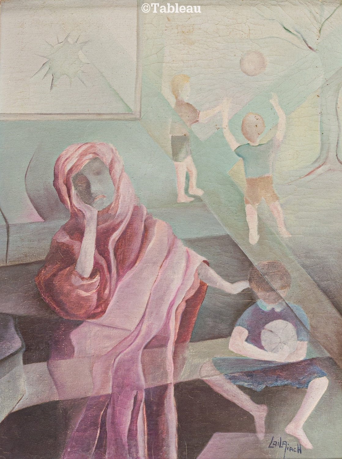 Artwork by Laila Hollo Aiach, Figuras, Made of oil on canvas