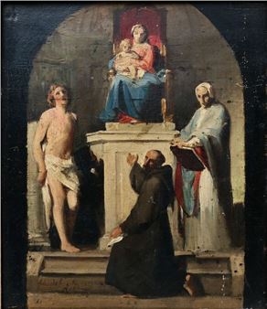 Modena Madonna und drei Heilige. - Adeodato Malatesta