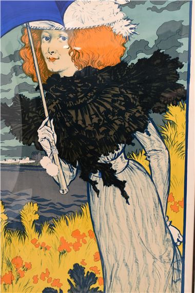 ik heb dorst schokkend scheepsbouw Eugène Grasset | Woman with Parasol (Circa 1900) | MutualArt