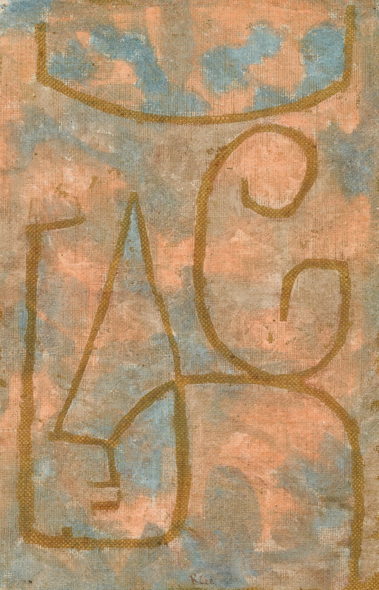 Artwork by Paul Klee, Milderung (Softening), Made of watercolour on primed burlap