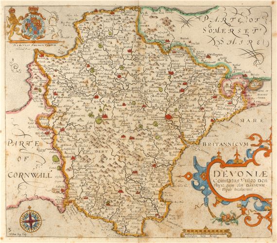 William Kip | Antiquarian map of County Devon | MutualArt