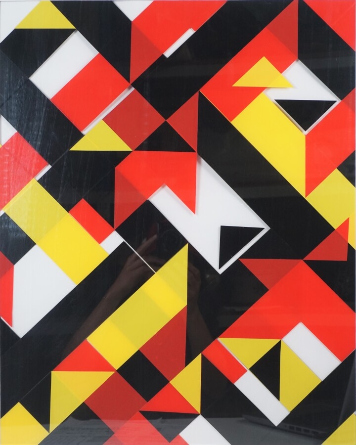 Artwork by Ares, Collage 1, Made of tape art on plexiglas