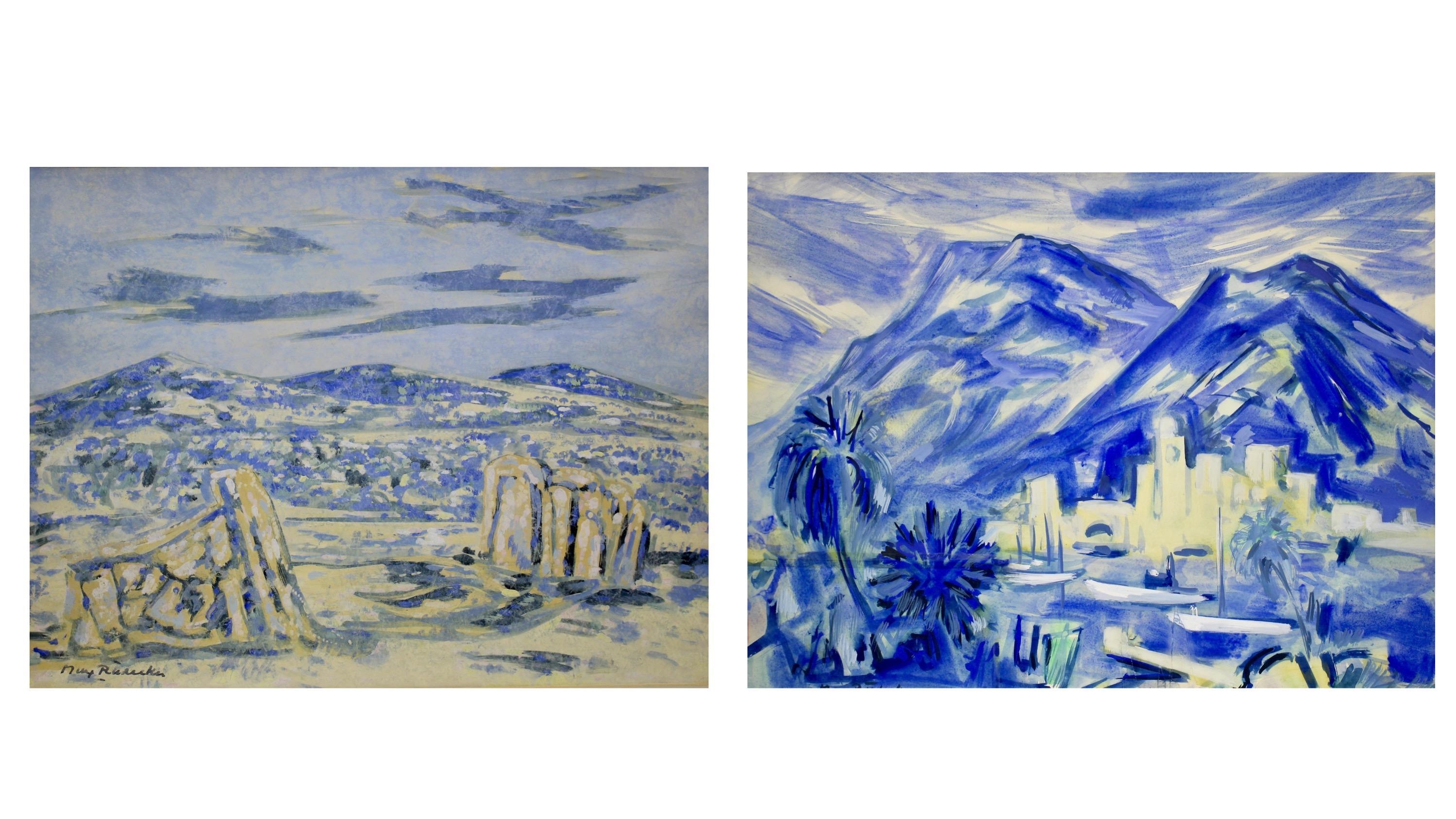 Artwork by Max Rädecker, Berglandschap, Made of gouache on paper