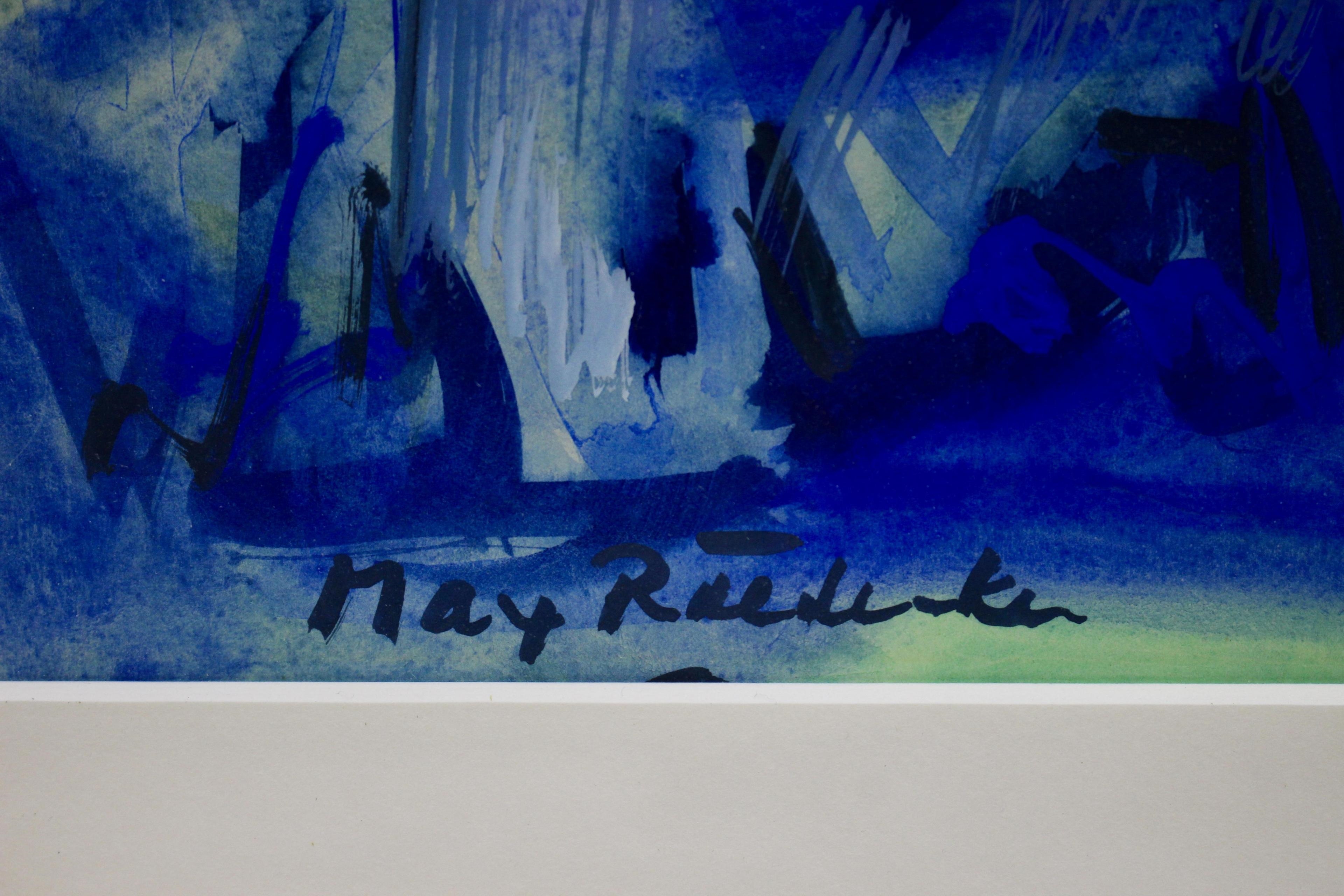 Artwork by Max Rädecker, Berglandschap, Made of gouache on paper