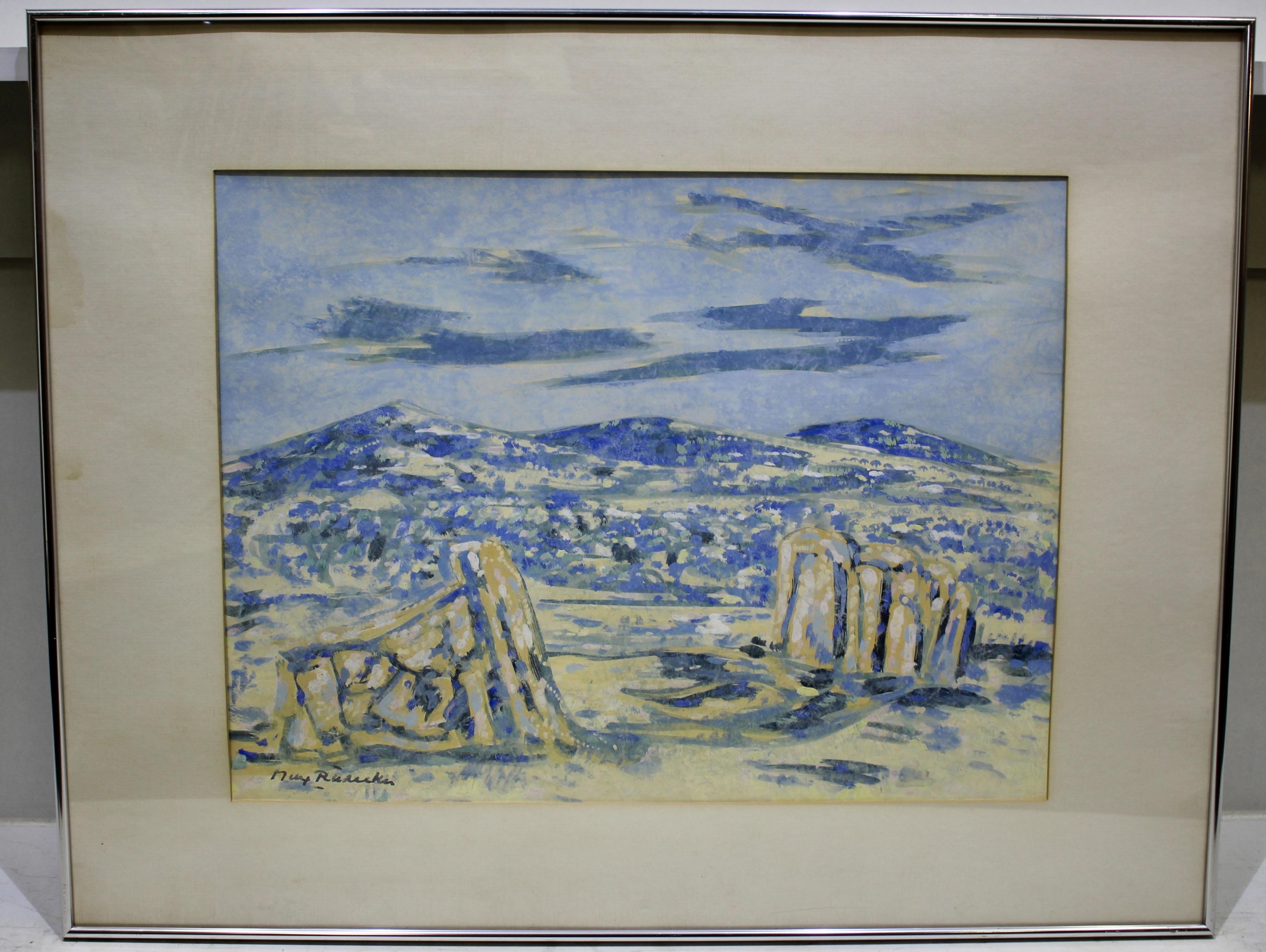 Artwork by Max Rädecker, Berglandschap, Made of gouache on paper