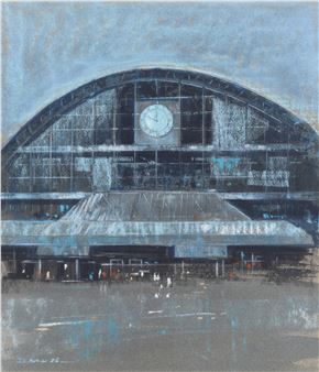 Designs for the Main Facade and Clock of the Greater Manchester Exhibition Centre or G-Mex Centre - D. Fricker