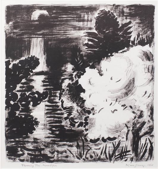 FLOWERING TREE - MOONLIGHT 1990 by Karl Schrag, 1990