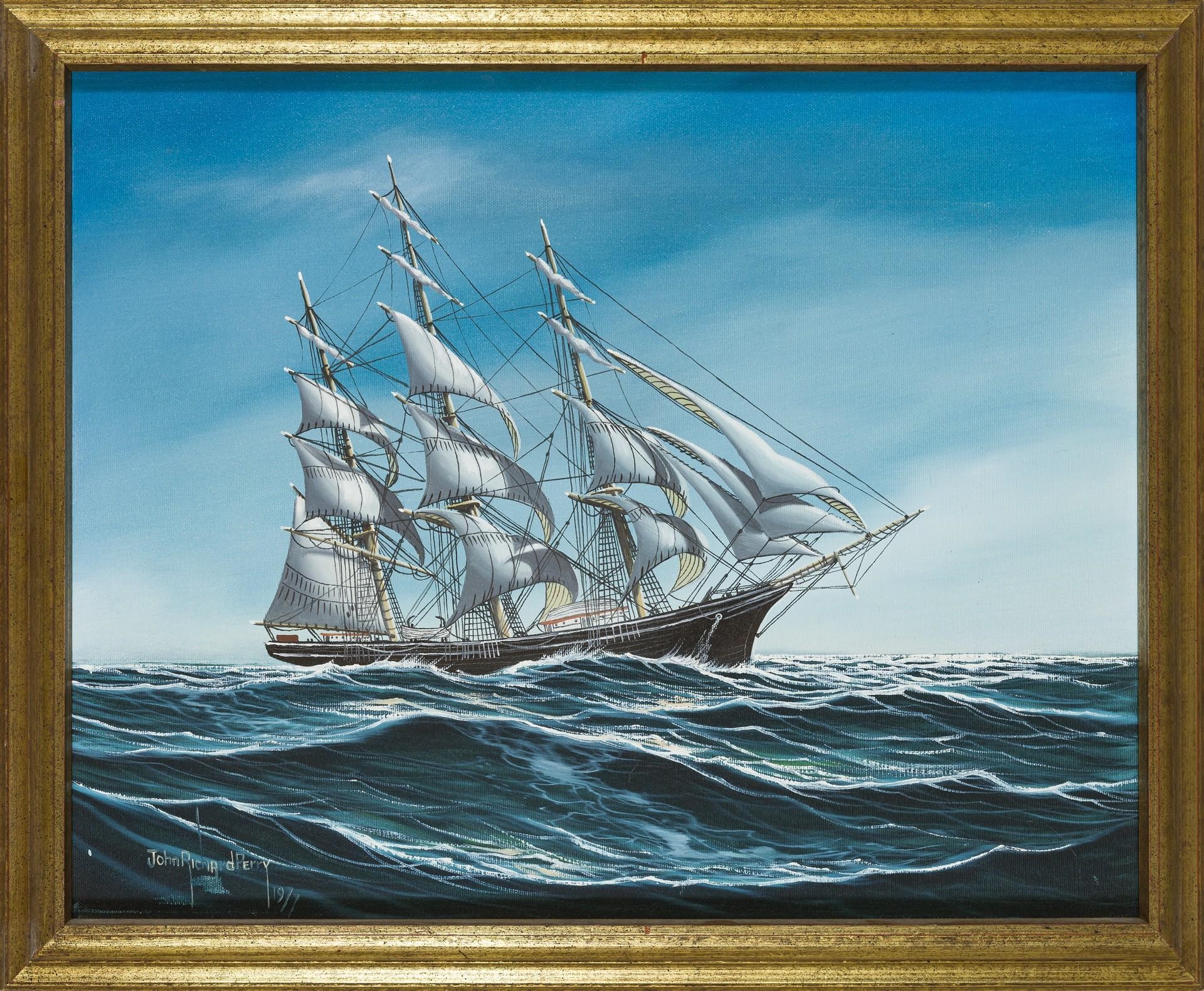 John Richard Perry Three Masted Schooner, 1971 (1971) MutualArt