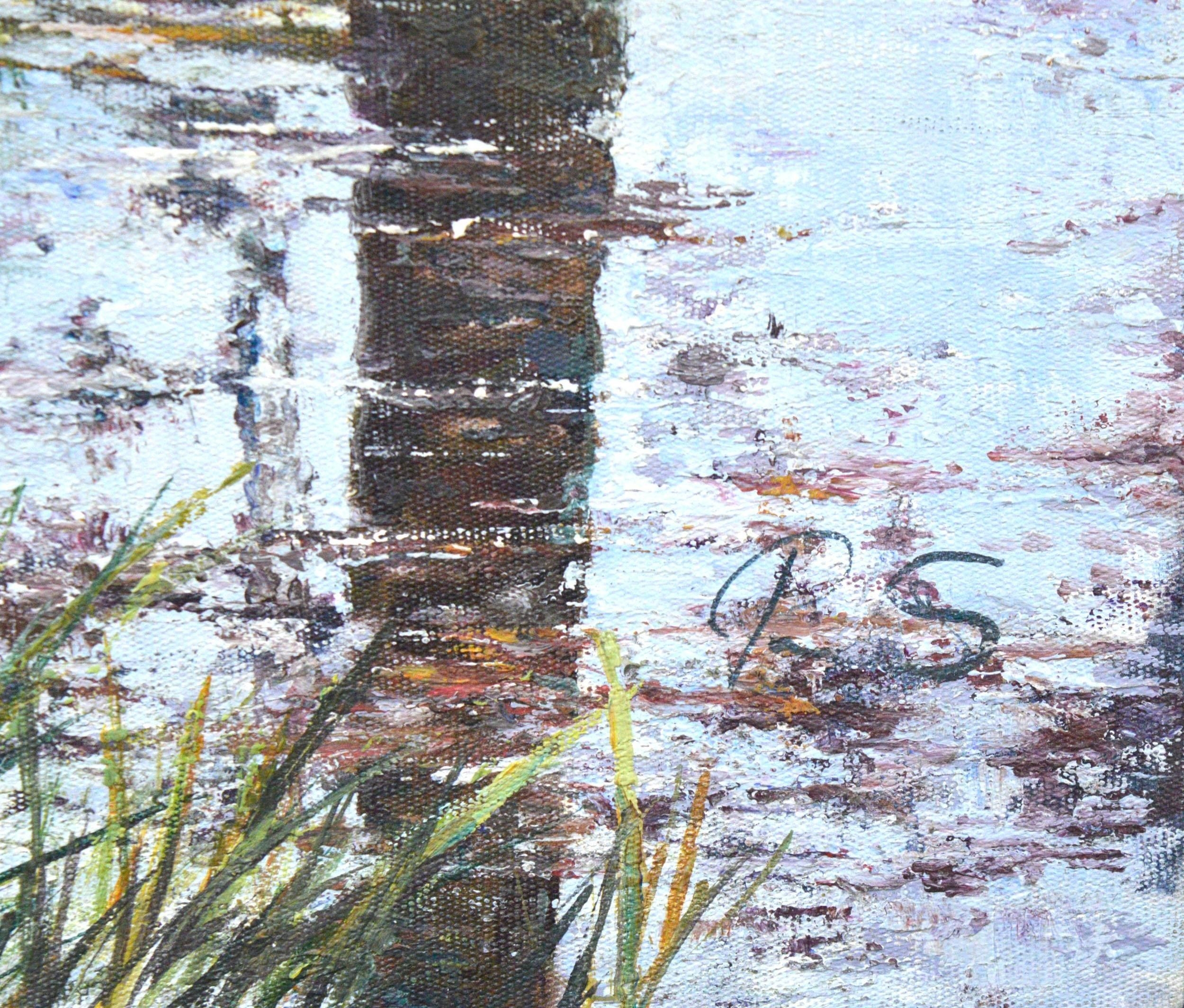 Artwork by E. Pena, Paysage avec rivière, Made of oil on canvas