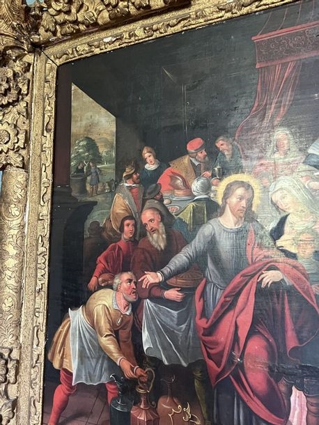 Artwork by Gaspard van Den Hoecke, The Wedding at Cana, Made of Oak panel