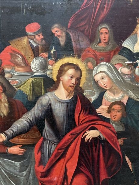 Artwork by Gaspard van Den Hoecke, The Wedding at Cana, Made of Oak panel