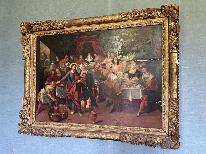 Artwork by Gaspard van Den Hoecke, The Wedding at Cana, Made of Oak panel