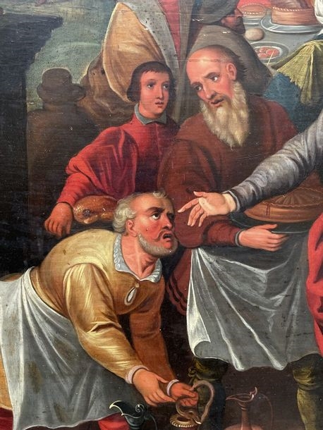 Artwork by Gaspard van Den Hoecke, The Wedding at Cana, Made of Oak panel