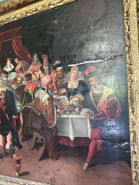 Artwork by Gaspard van Den Hoecke, The Wedding at Cana, Made of Oak panel