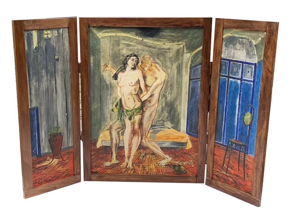 Artwork by José Antônio van Acker, O casamento do humanista, Made of oil on wood