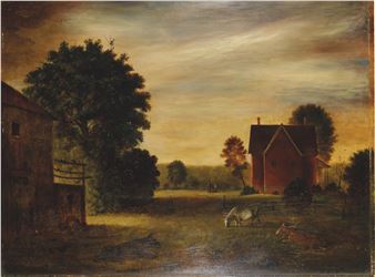 Untitled (House with cows) - Matthew Lasinski