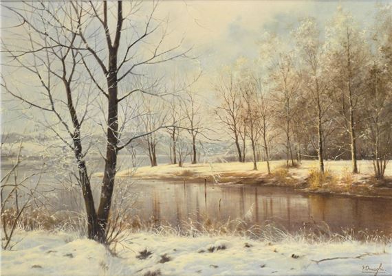 Oil / canvas. Signed lower right, signed on verso. by Fortunato Ornaghi