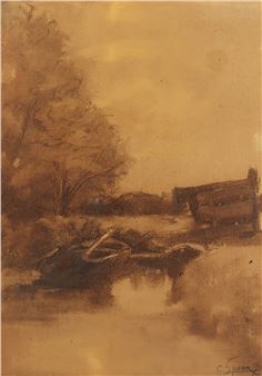 Landschaft mit Gewässer - Cornelis Spoor