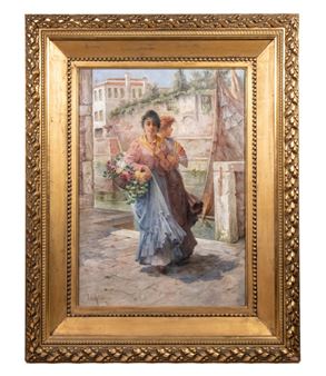 Venetian Flower Sellers - J. Charles Arter