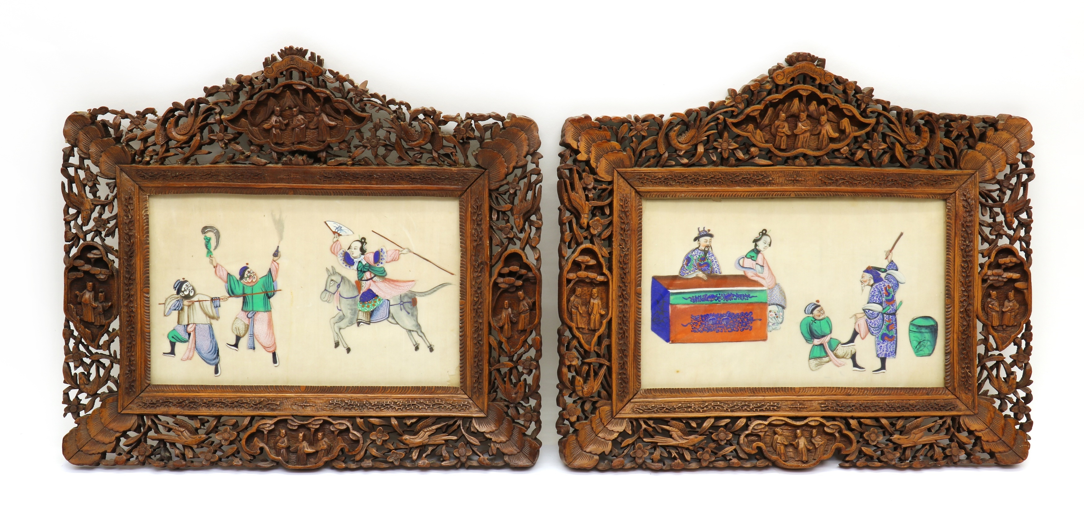 Chinese School, 20th Century | A pair of Chinese pith paper paintings ...