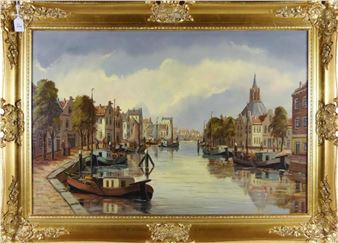 cityscape with canal - Lester W. Didier