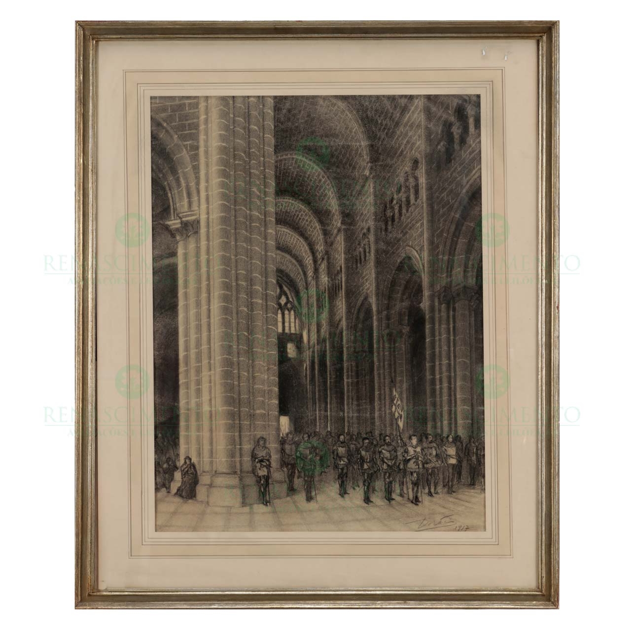 Simão César Dórdio Gomes | INTERIOR DE MOSTEIRO (1917) | MutualArt