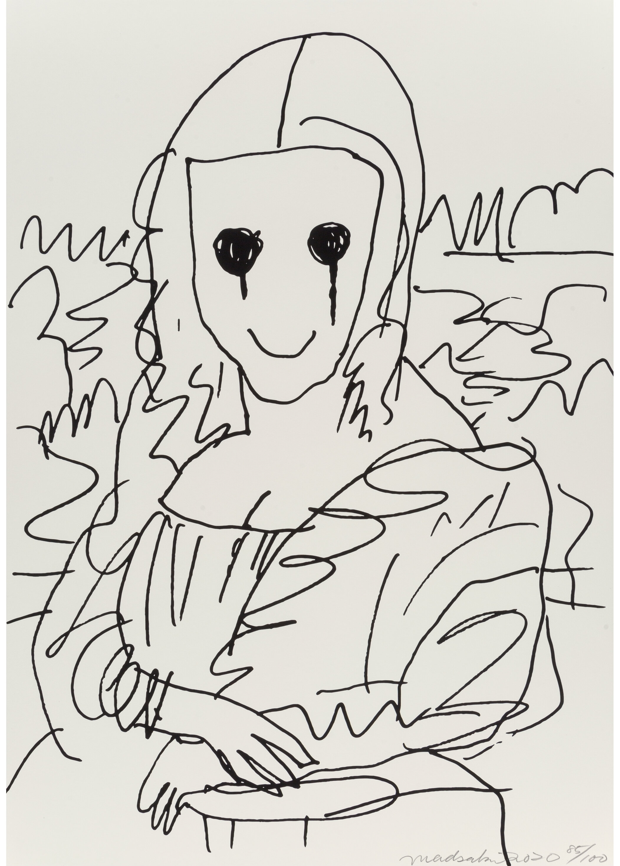 Coffee Break Drawing of Mona Lisa_P 村上隆100Imagesize