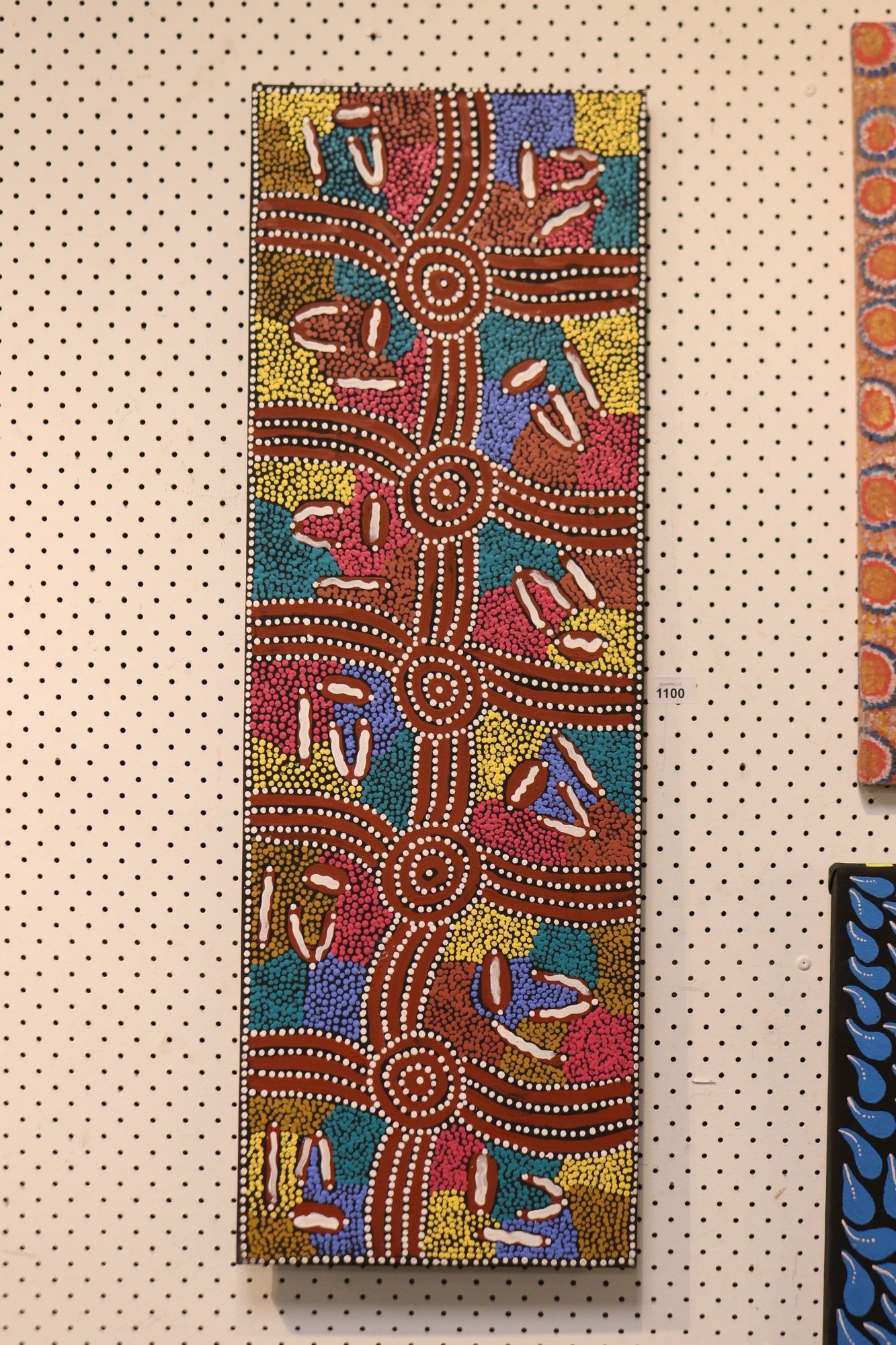 Artwork by Naomi Maparula, Womens Dreaming Dancing Around Bushtucker, Made of Acrylic on Canvas