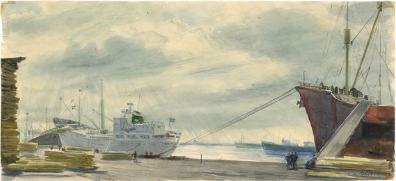 In the port by Georgiy Georgievich Lebedev, from the 1960s.