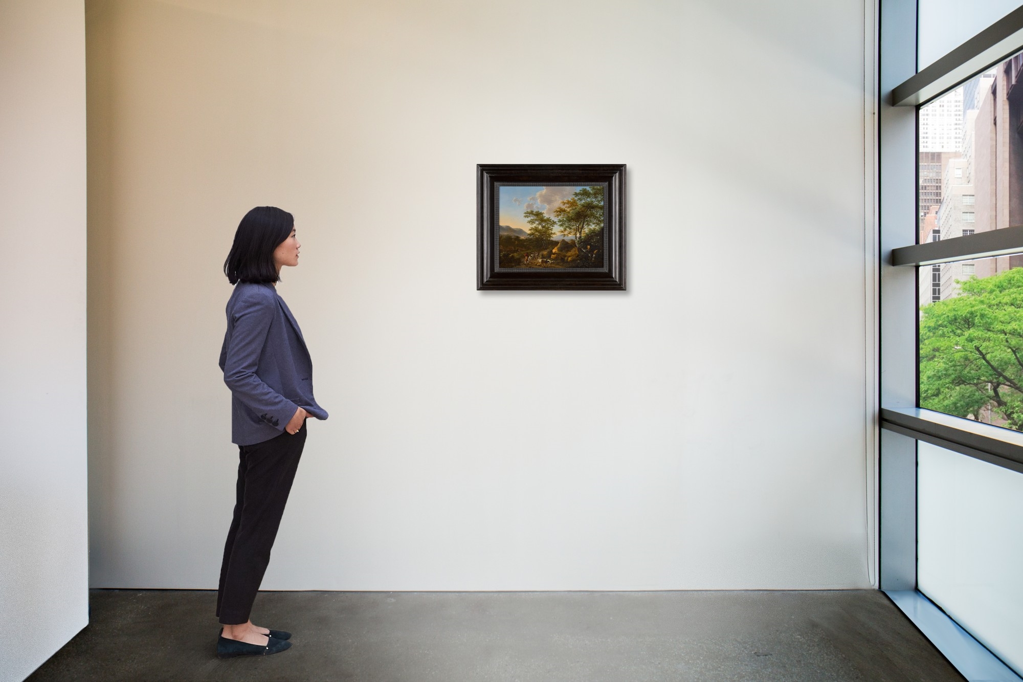 Artwork by Willem de Heusch, An Italianate landscape with shepherds, Made of oil on oak panel