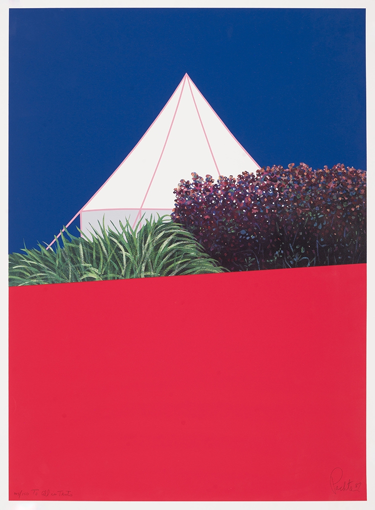 Artwork by Charles Pachter, To All in Tents, Made of colour silkscreen on paper